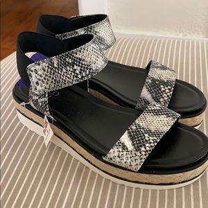 Snake skin espadrille sandals